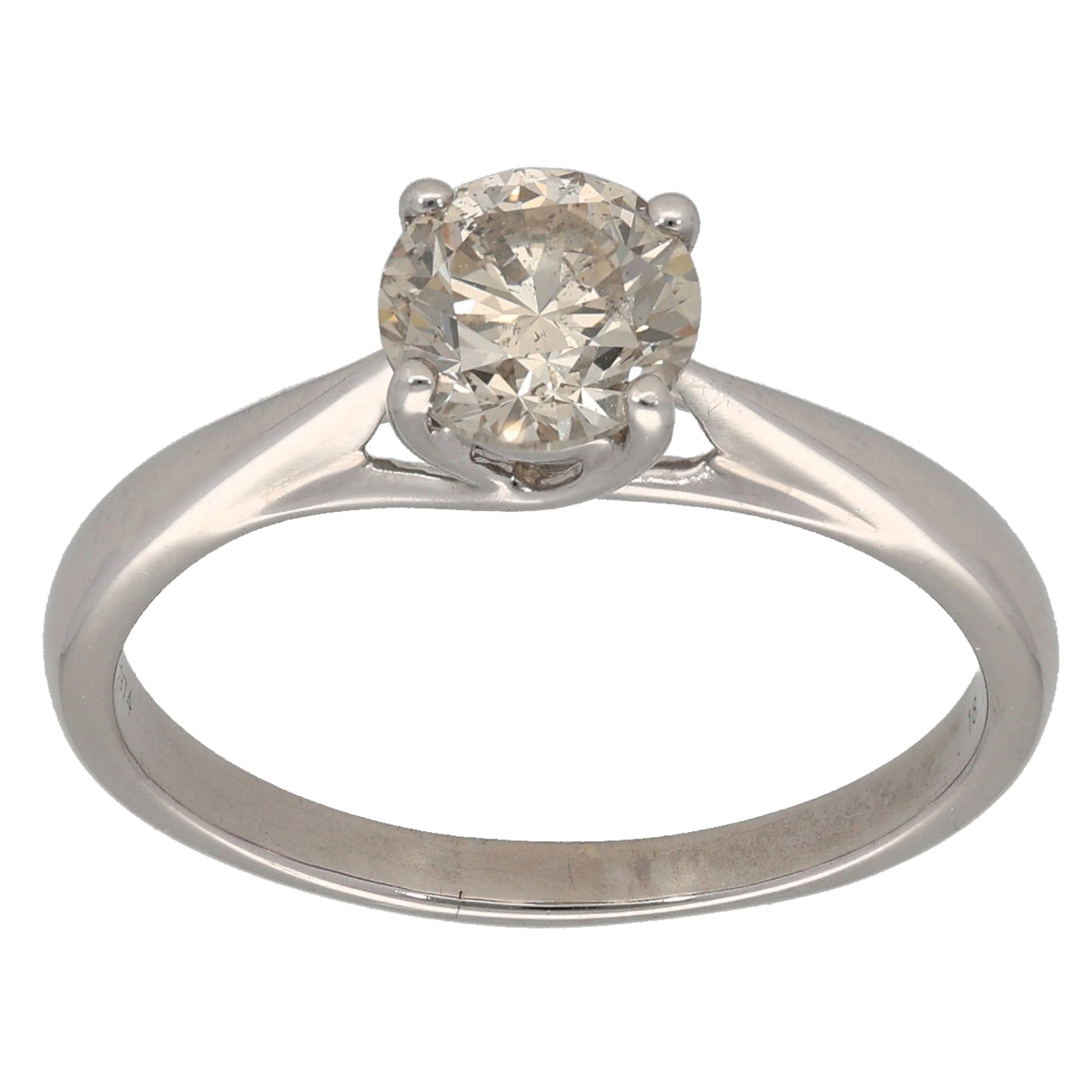 9ct White Gold 1.18ct Diamond Solitaire Ring Size Q