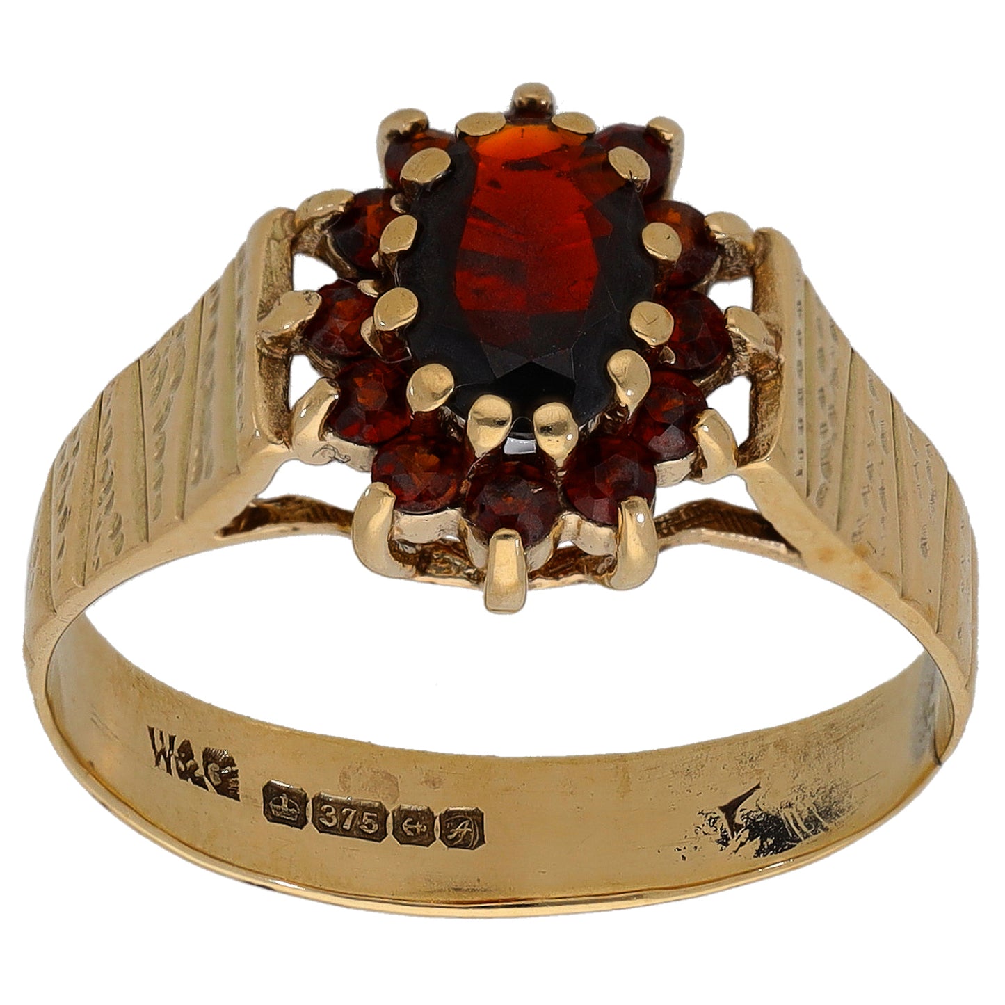 9ct Gold Garnet Dress/Cocktail Ring Size Q