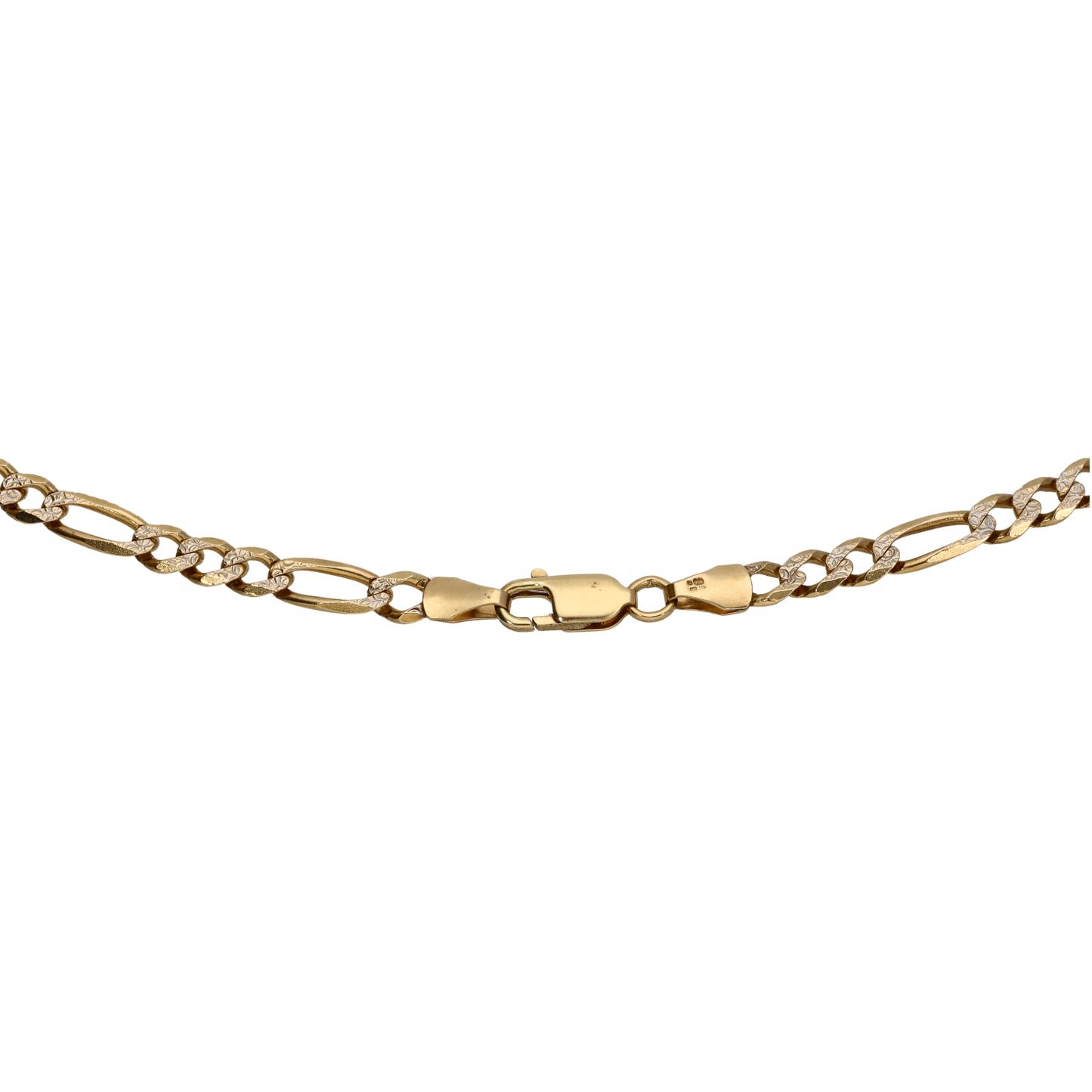 9ct Bi-Colour Gold Figaro Chain 24"