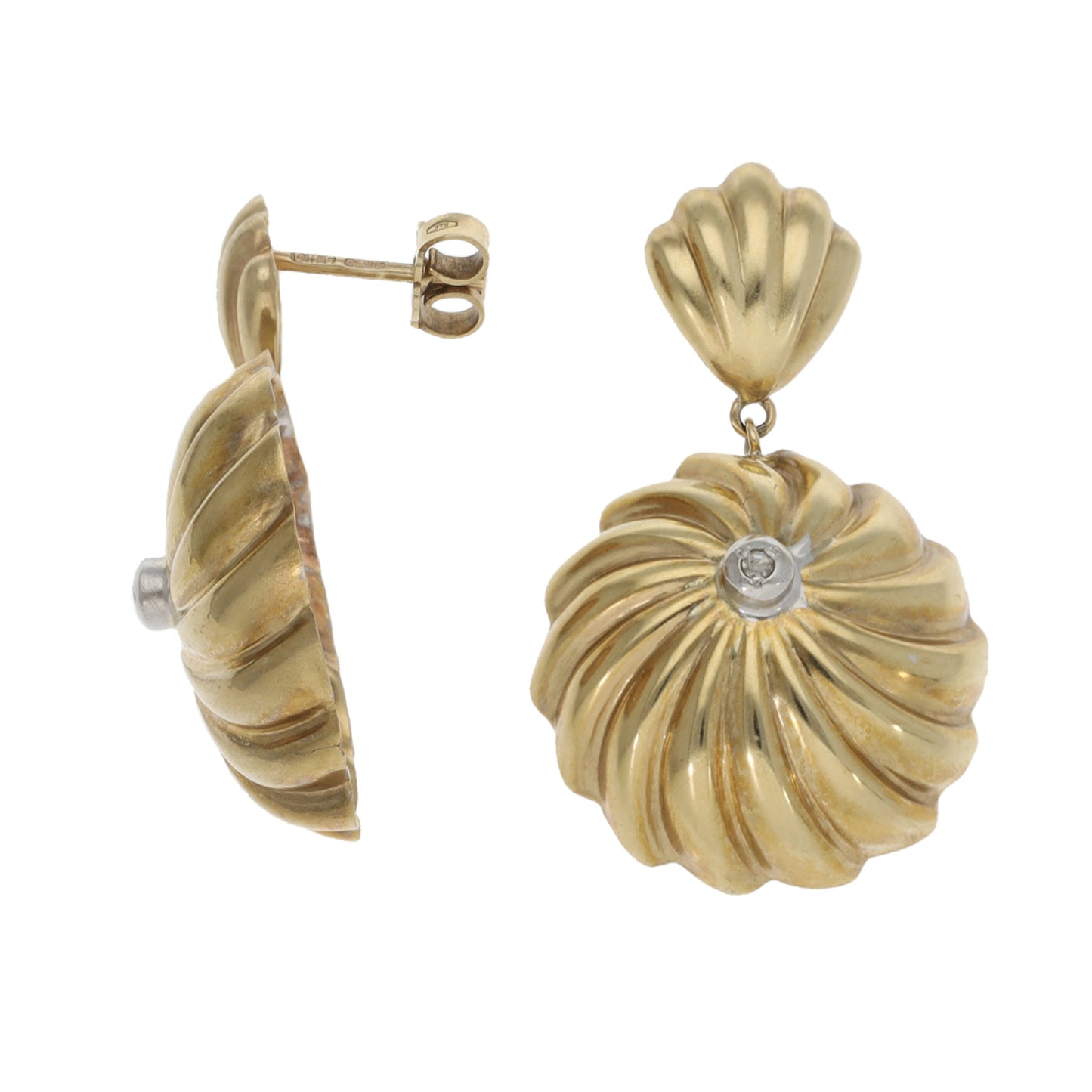 9ct Gold 0.04ct Diamond Drop Earrings