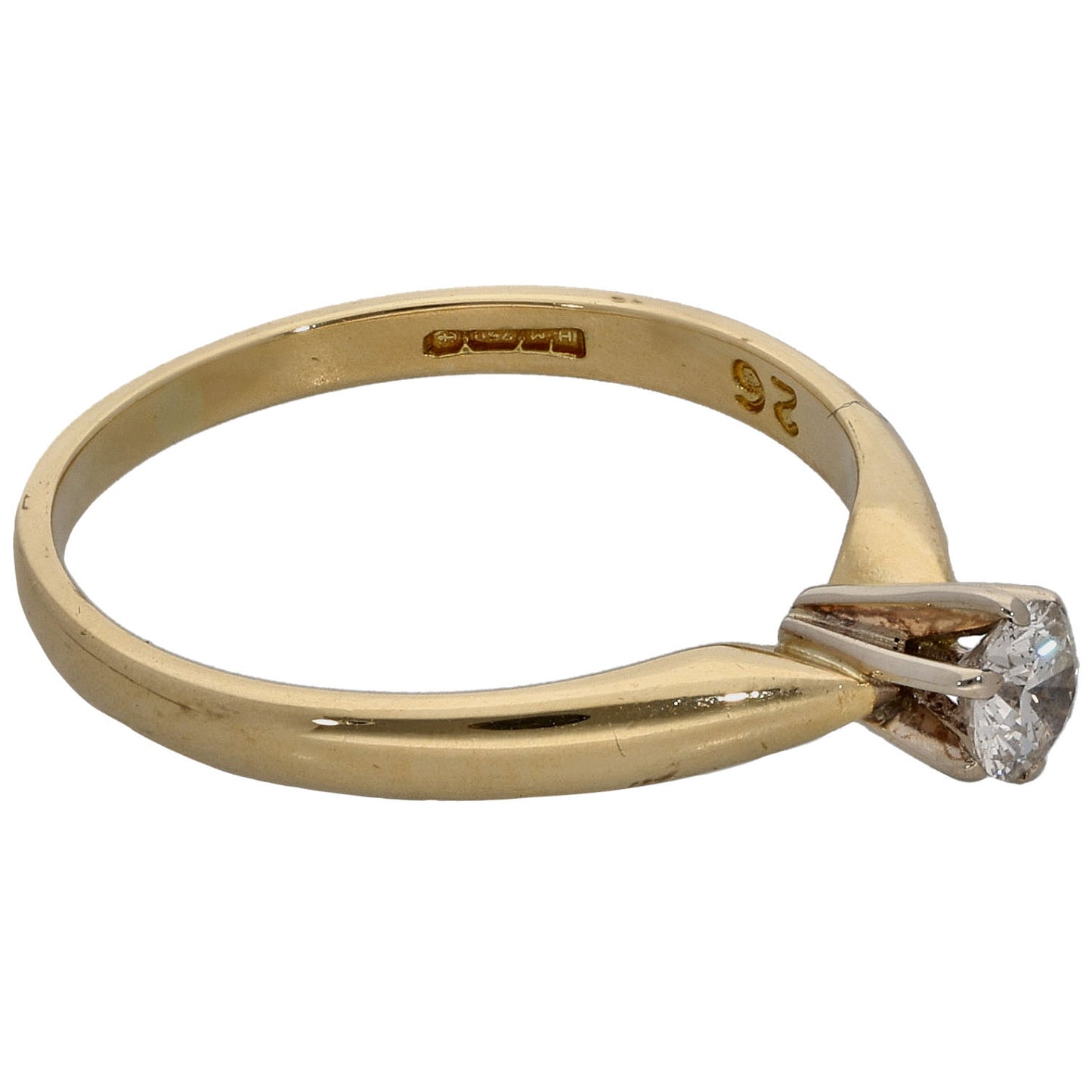 18ct Gold 0.26ct Diamond Solitaire Ring Size N