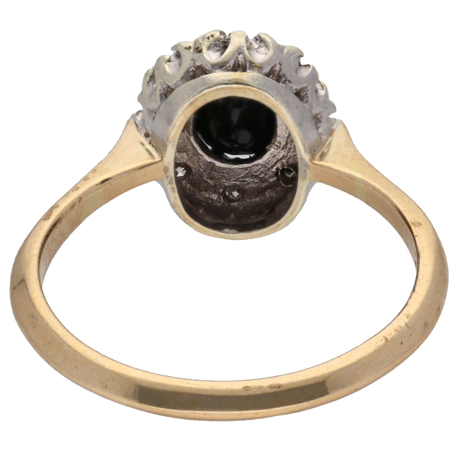 9ct Gold Sapphire & 0.04ct Diamond Dress/Cocktail Ring Size M