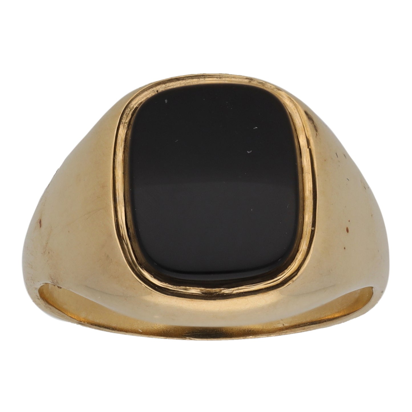 9ct Gold Onyx Single Stone Signet Ring Size P