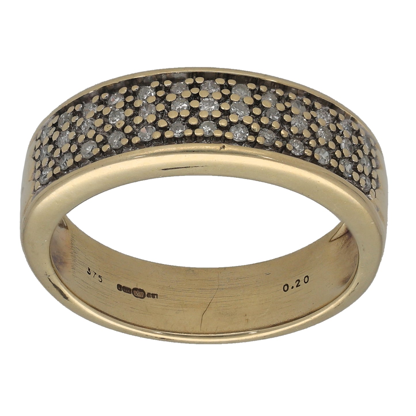 9ct Gold 0.20ct Diamond Dress/Cocktail Ring Size M