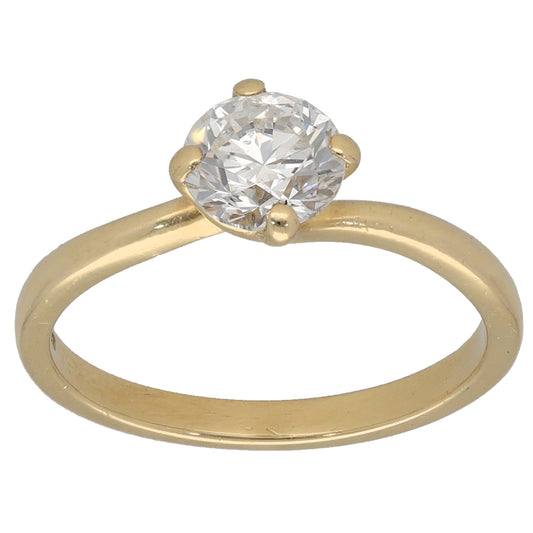 18ct Gold 0.90ct Diamond Solitaire Ring Size L