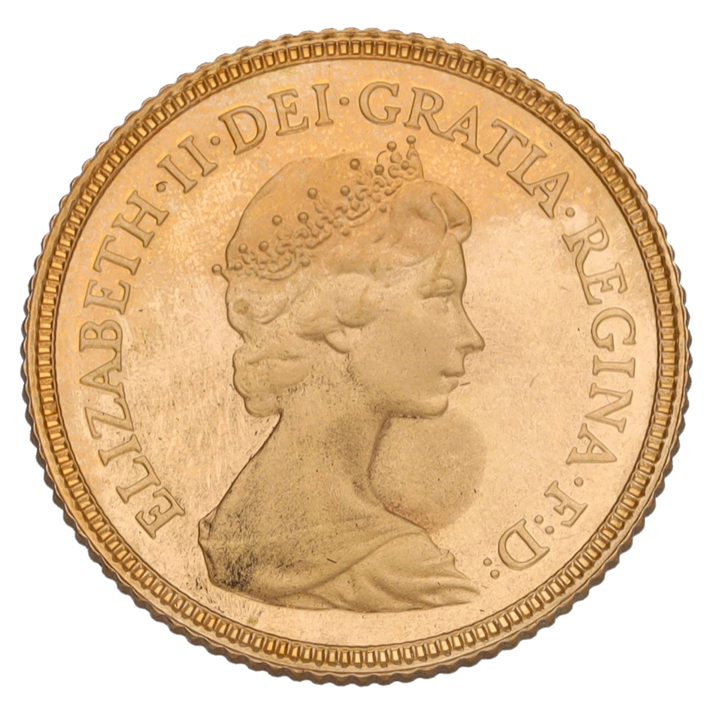 22ct Gold Queen Elizabeth II Half Sovereign Coin 1980