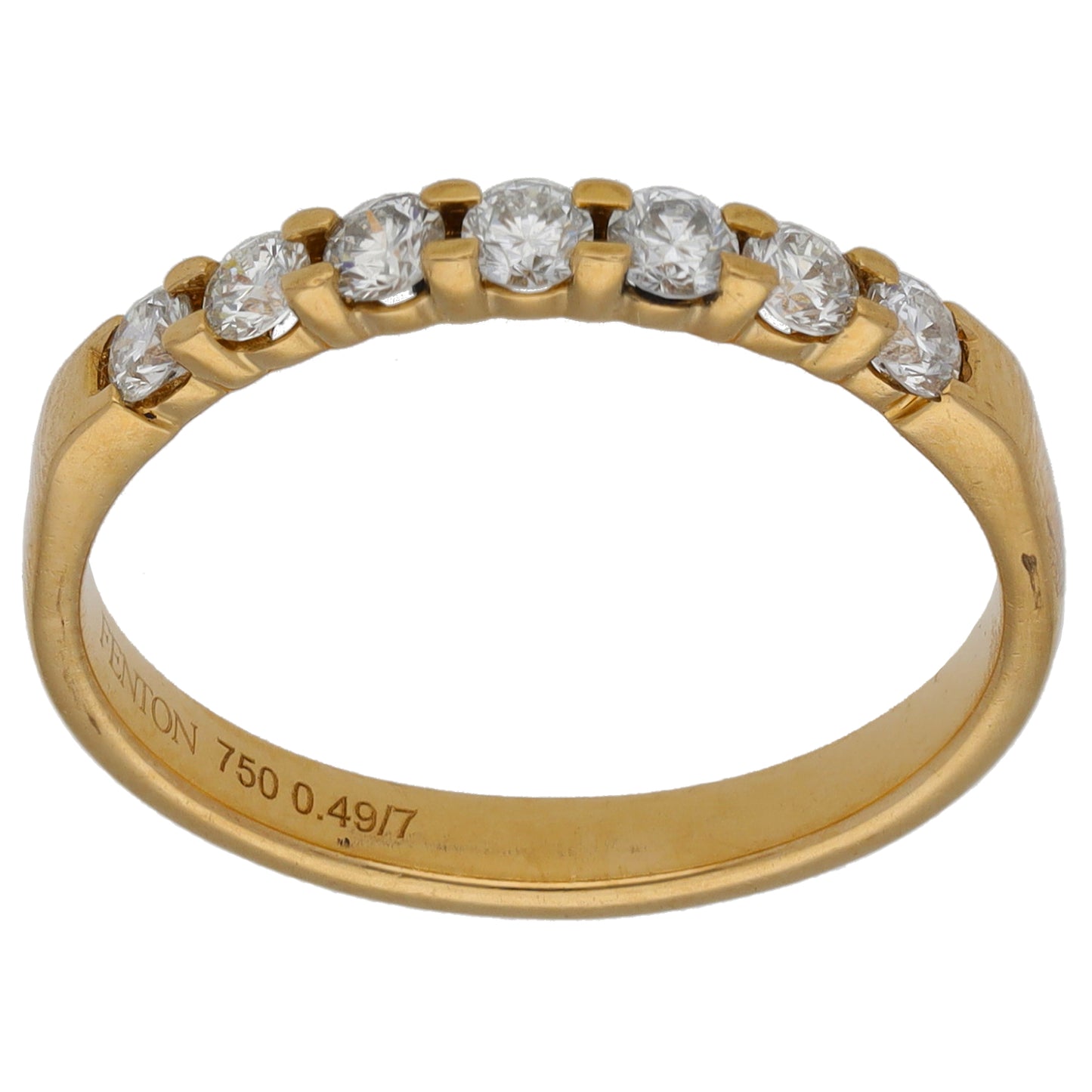 18ct Gold 0.49ct Diamond Half Eternity Ring Size Q