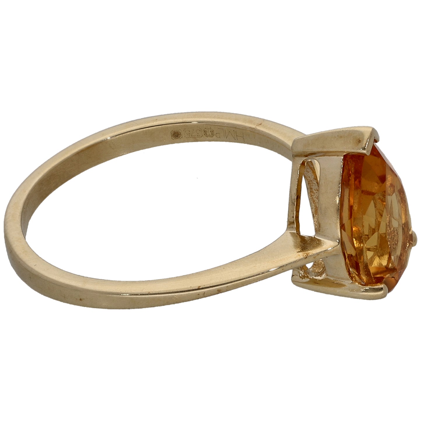 9ct Gold Citrine Dress/Cocktail Ring Size N