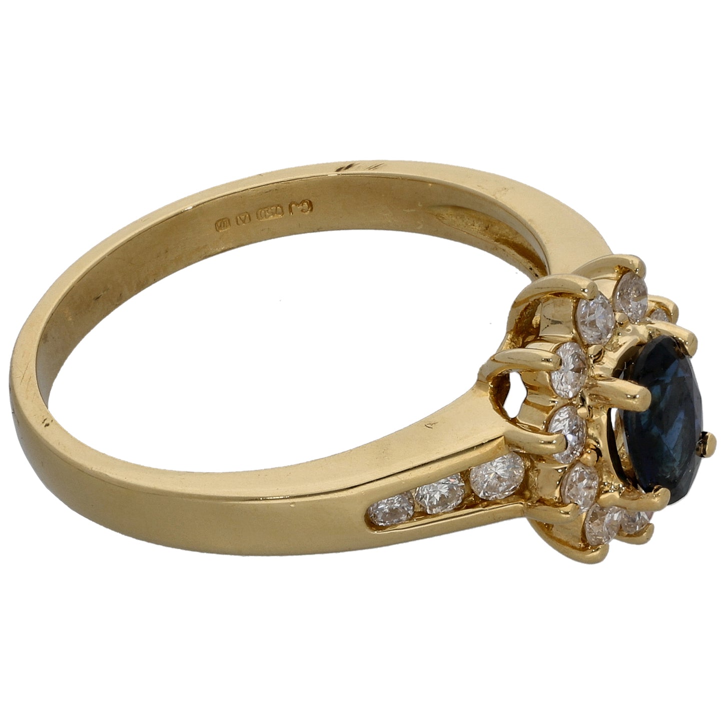 18ct Gold 0.44ct Diamond & Sapphire Dress/Cocktail Ring Size O