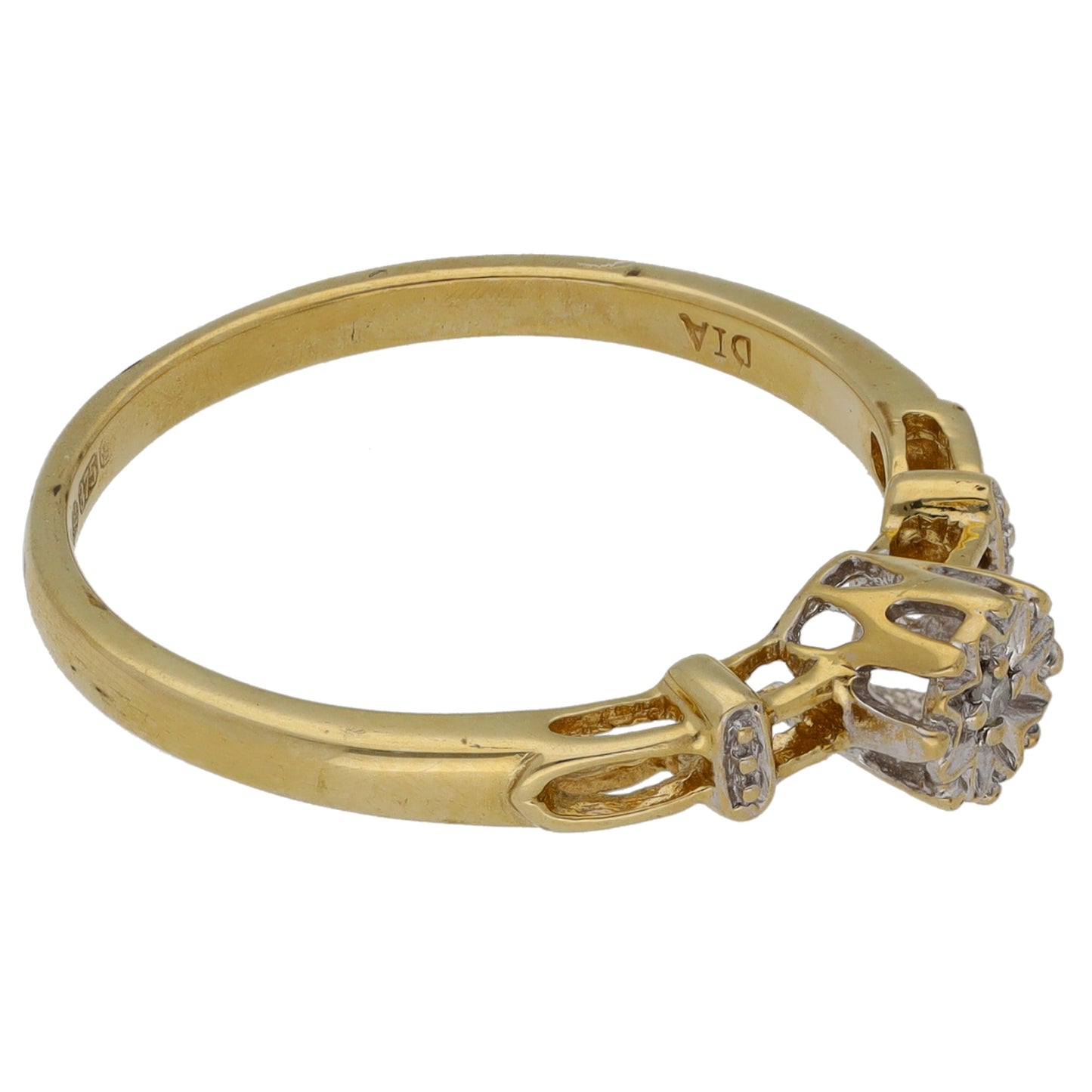 9ct Bicolour Gold 0.01ct Diamond Dress/Cocktail Ring Size P