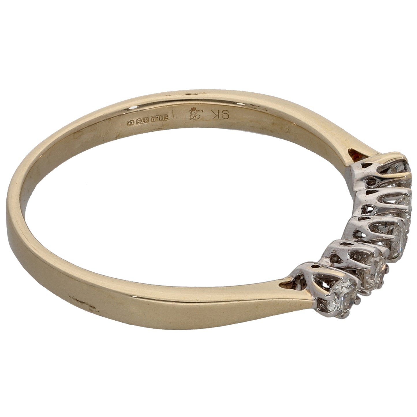 9ct Gold 0.25ct Diamond Half Eternity Ring Size S