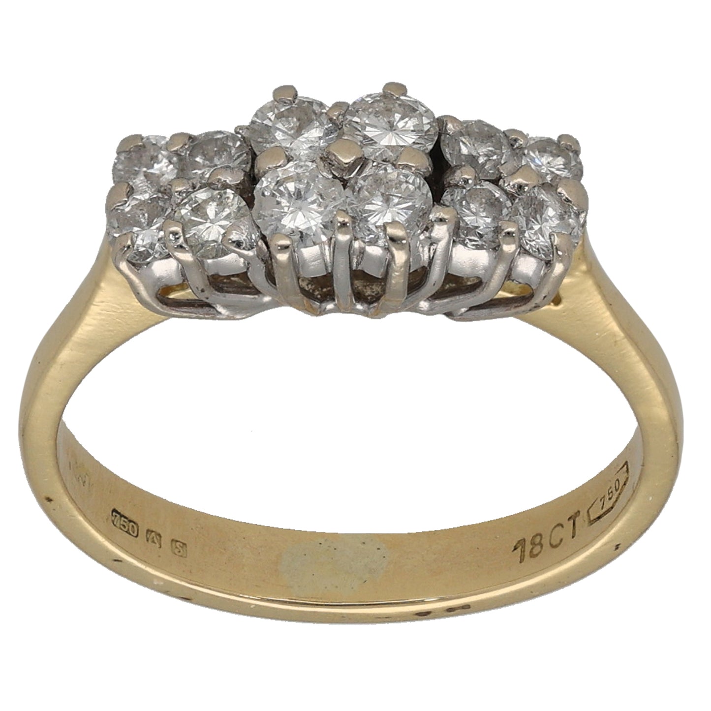 18ct Gold 0.44ct Diamond Dress/Cocktail Ring Size K