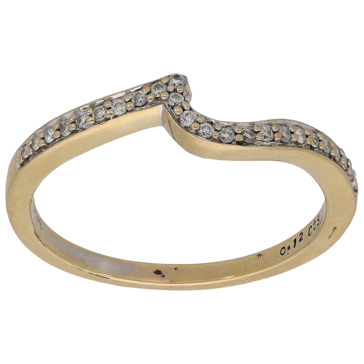 9ct White Gold 0.12ct Diamond Dress/Cocktail Ring Size Q