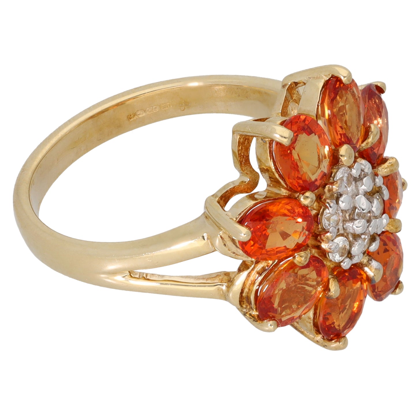 9ct Gold Sapphire & Imitation Dress/Cocktail Ring Size N