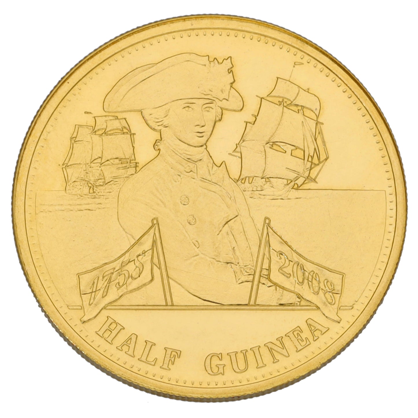 22ct Gold Queen Elizabeth II Half Guinea Coin 2008