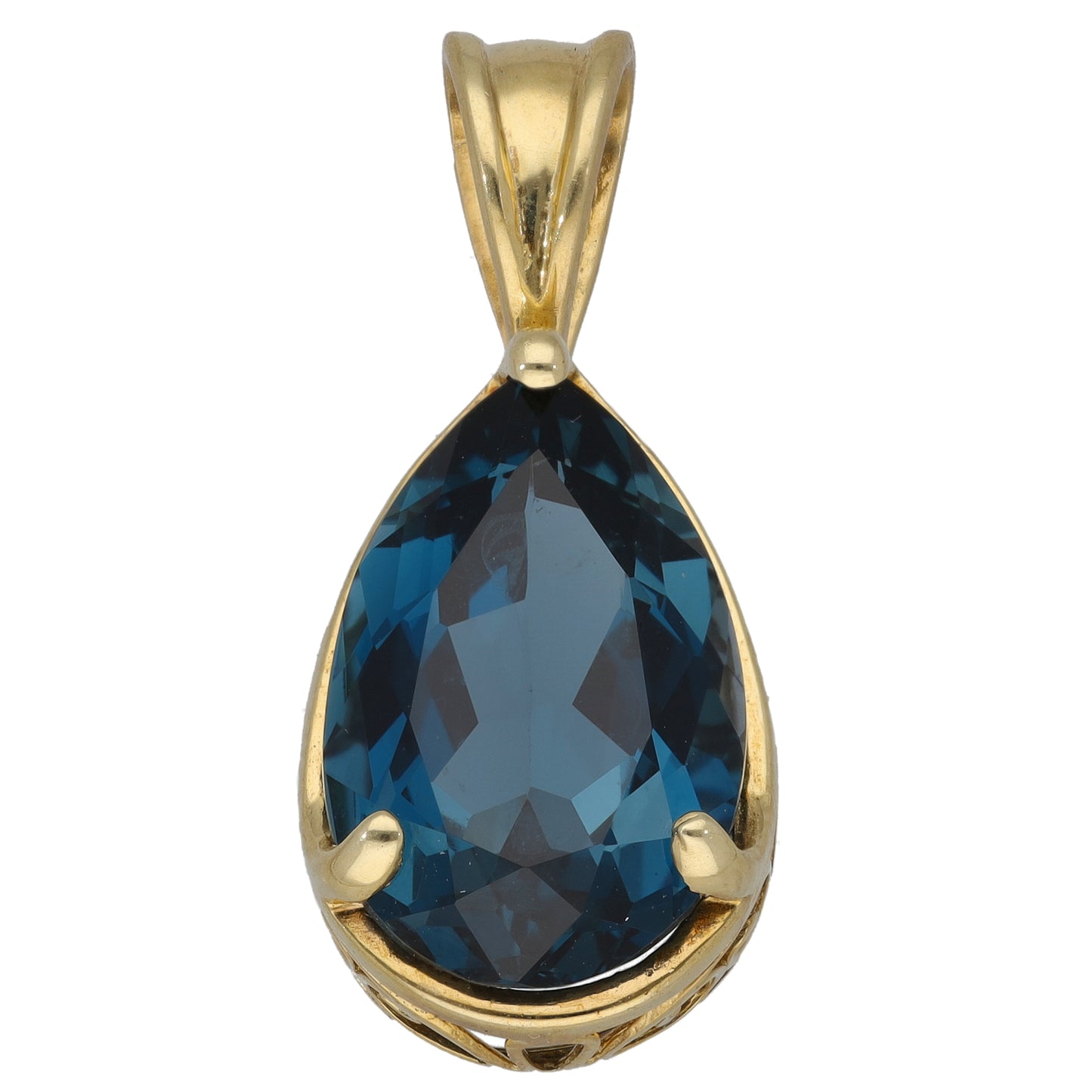 9ct Gold Topaz Single Stone Pendant