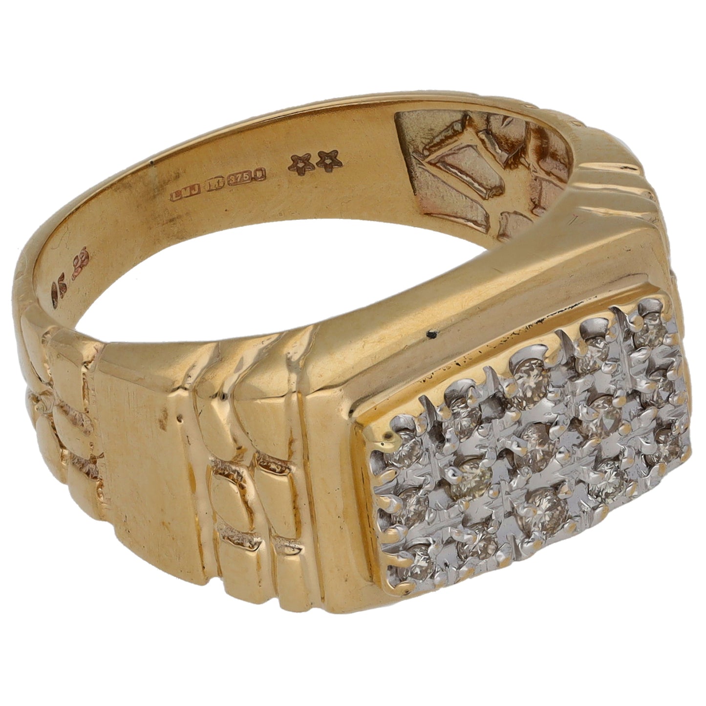 9ct Gold 0.25ct Diamond Alternative Ring Size Q