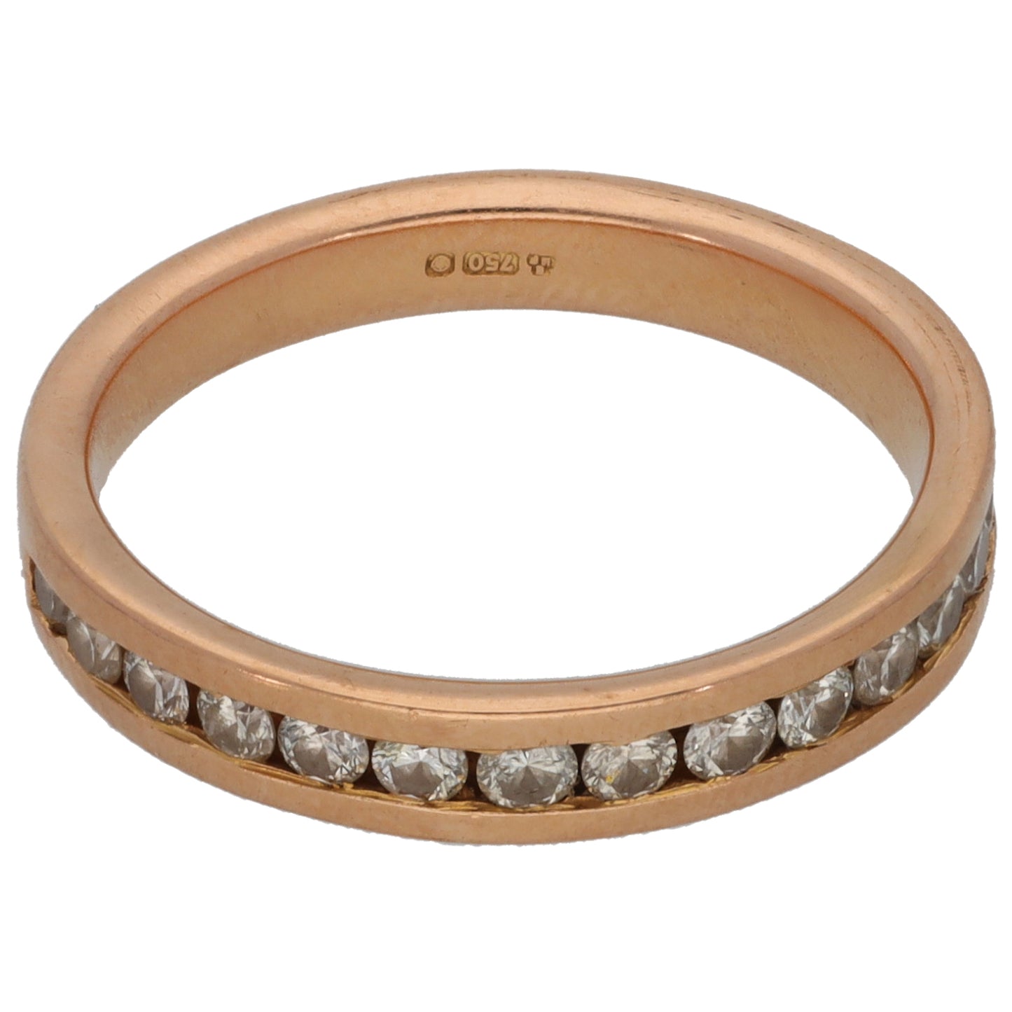 18ct Rose Gold 0.51ct Diamond Half Eternity Ring Size L