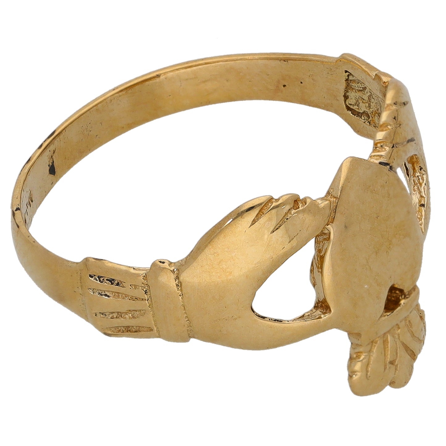9ct Gold Claddagh Ring Size R