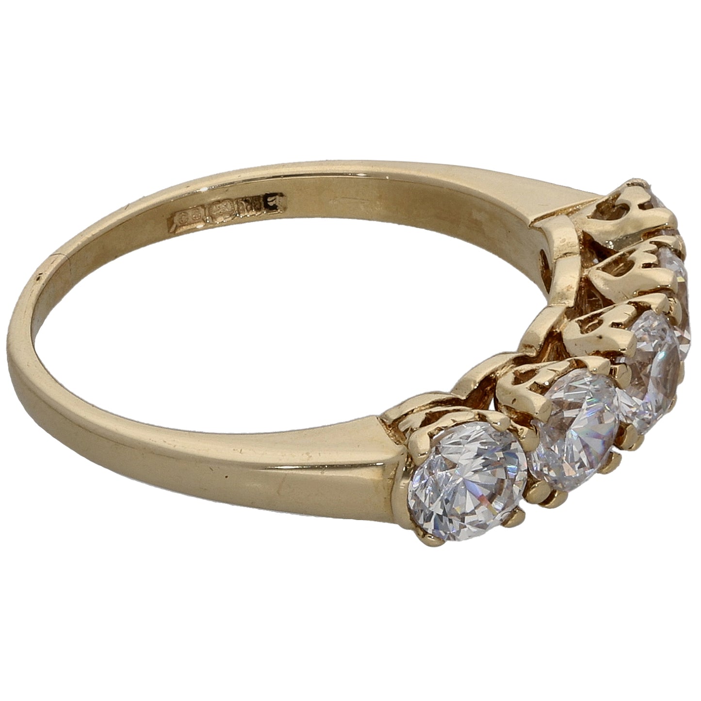 14ct Gold Cubic Zirconia Half Eternity Ring Size K