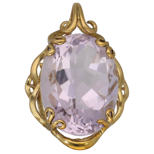 9ct Gold Amethyst Single Stone Pendant