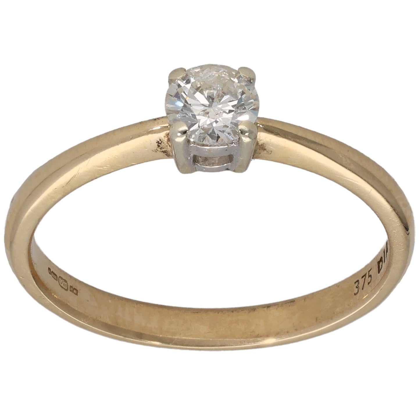 9ct Gold 0.25ct Diamond Solitaire Ring Size M