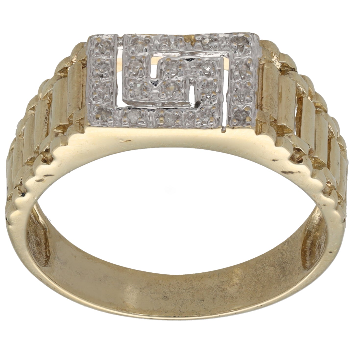 9ct Gold 0.10ct Diamond Alternative Ring Size Y