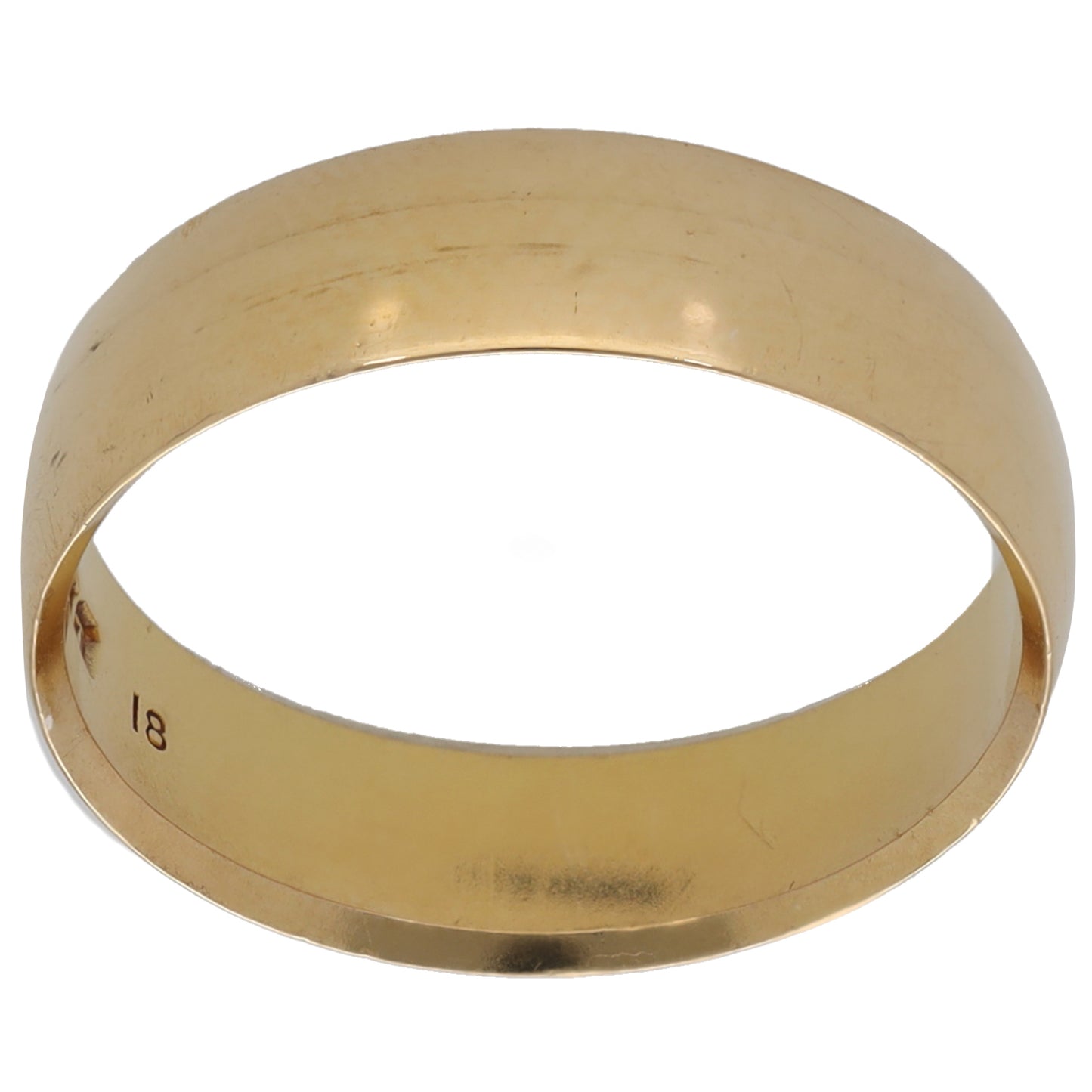 18ct Gold Plain Wedding Ring Size P