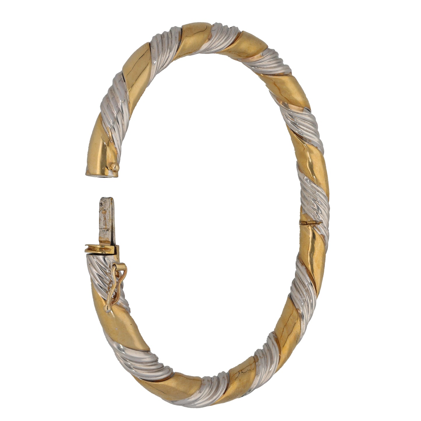 9ct Bi-Colour Gold Hinged/Clasp Bangle