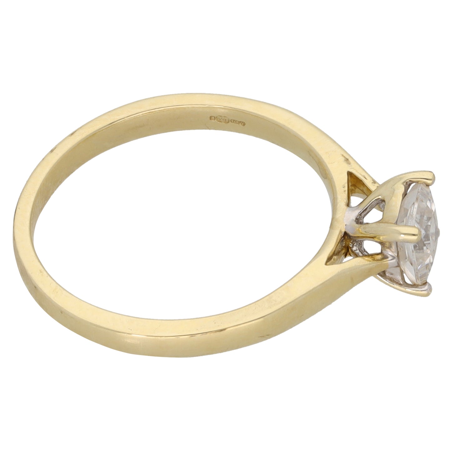 9ct Gold Cubic Zirconia Single Stone Ring Size N