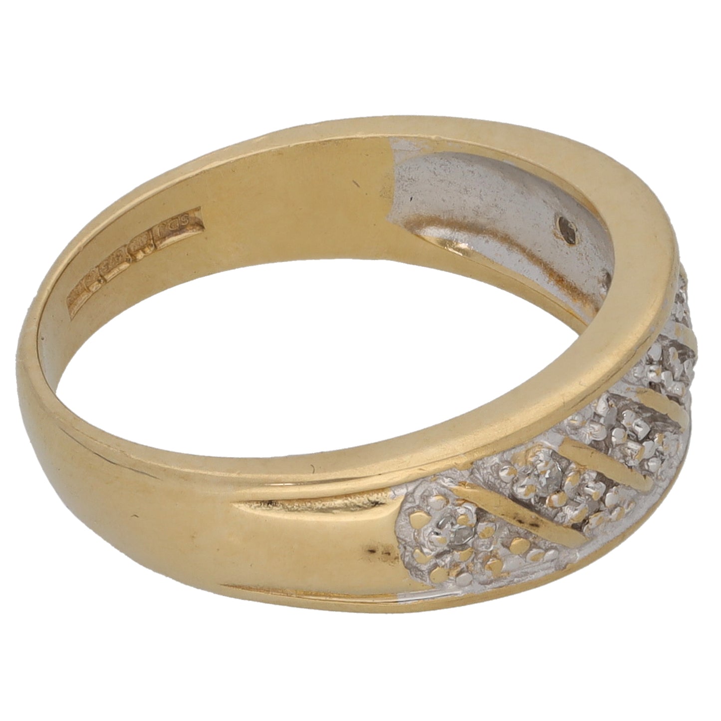 9ct Gold 0.075ct Diamond Dress/Cocktail Ring Size L