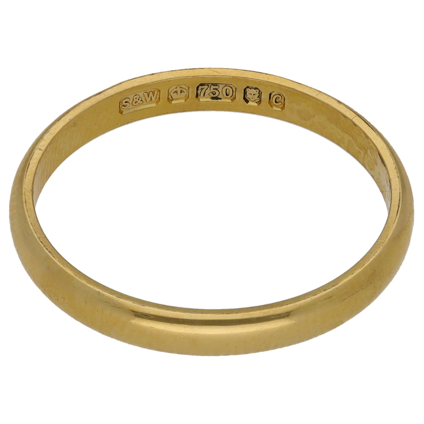 18ct Gold Plain Wedding Ring Size P