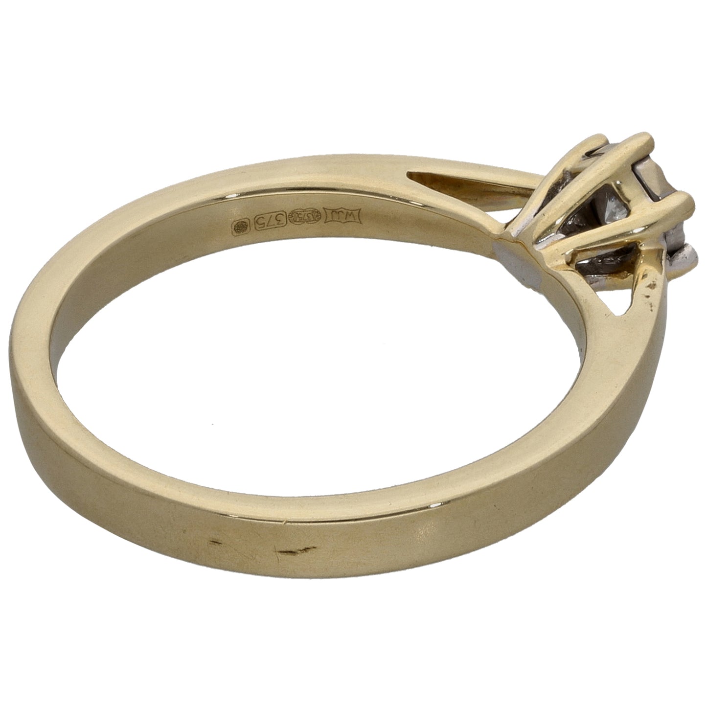 18ct Gold 0.10ct Diamond Solitaire Ring Size O