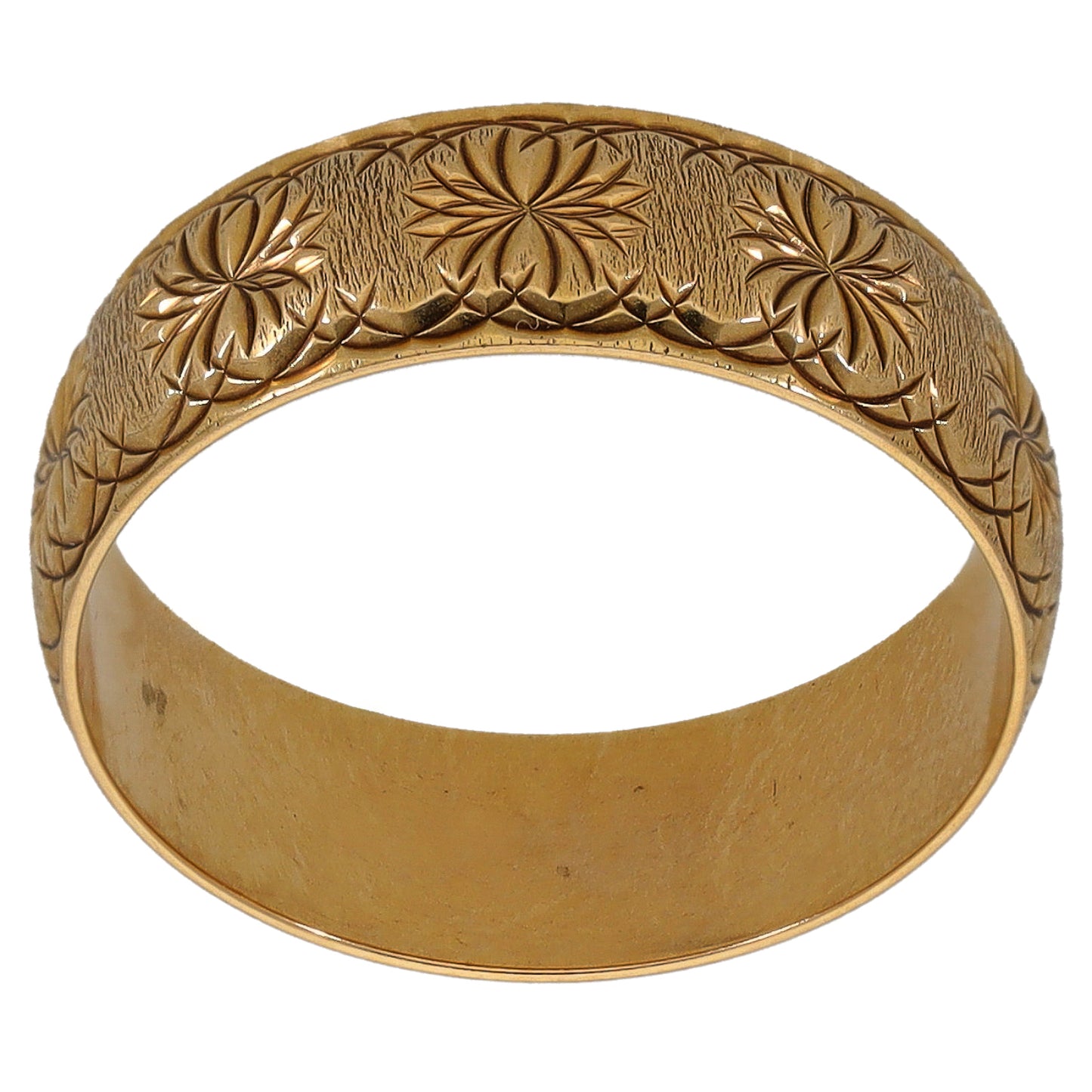 9ct Gold Patterned Wedding Ring Size M
