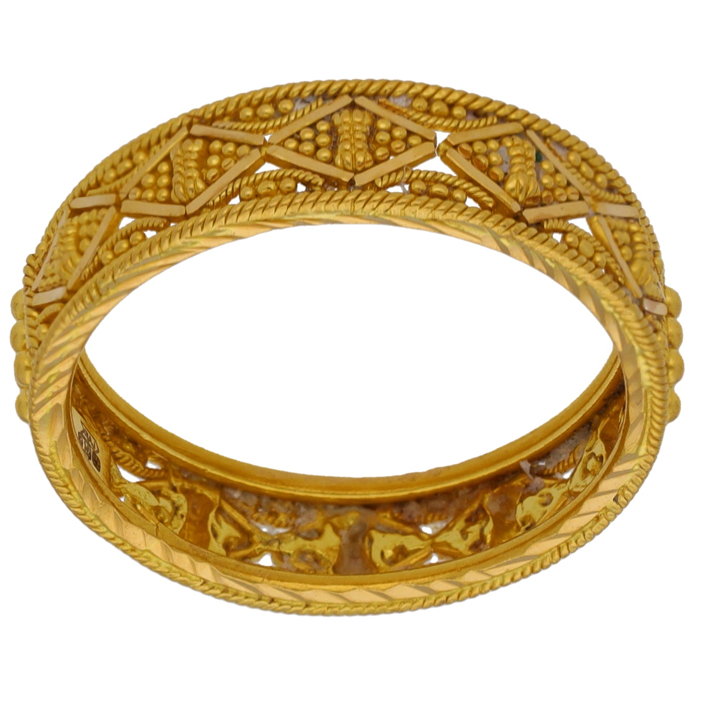 22ct Gold Patterned Wedding Ring Size O