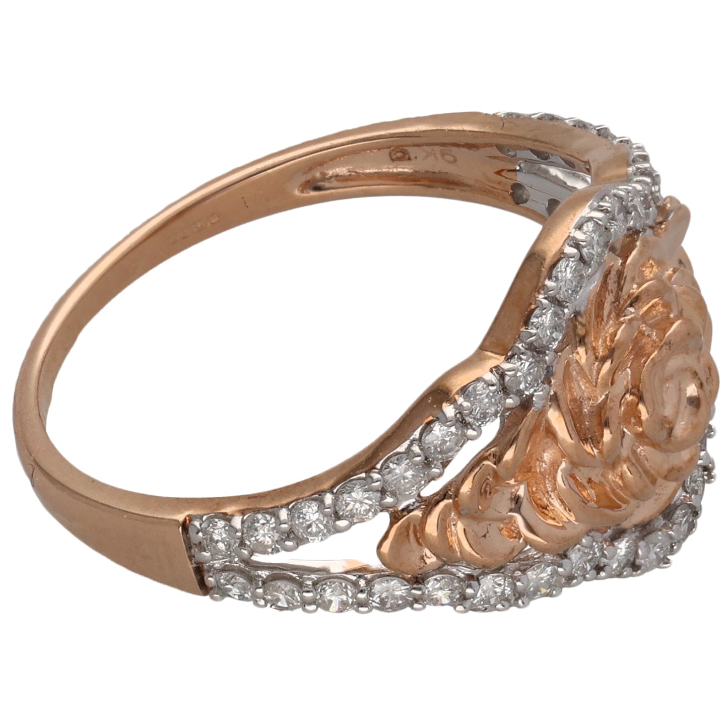 9ct Rose Gold 0.44ct Diamond Dress/Cocktail Ring Size P
