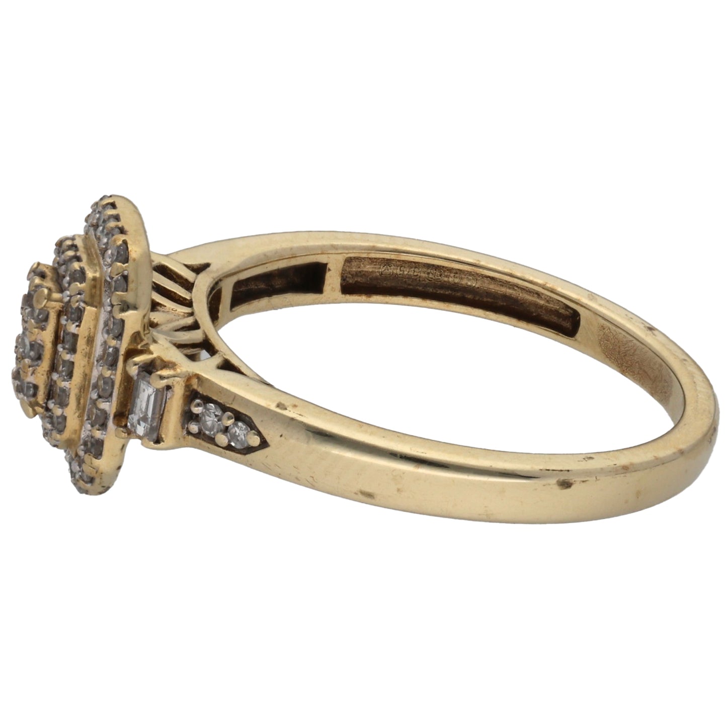 9ct Gold 0.25ct Diamond Cluster Ring Size L