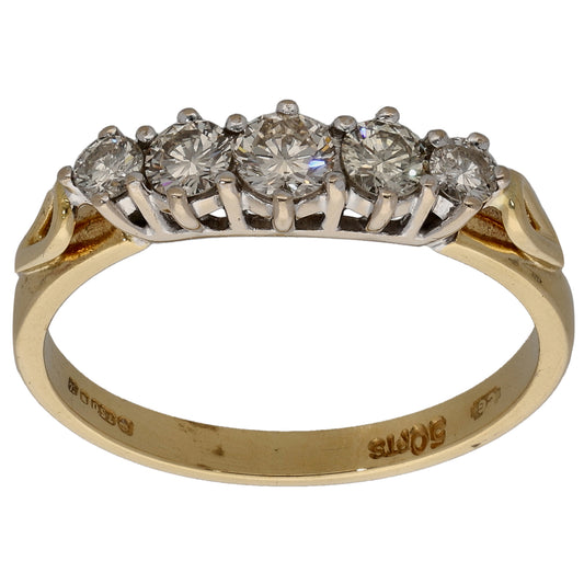 18ct Gold 0.50ct Diamond Half Eternity Ring Size N