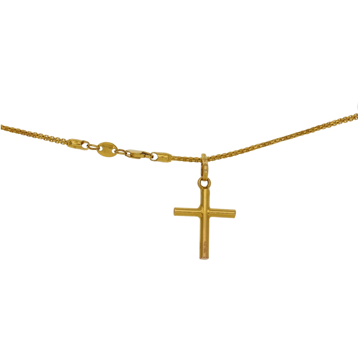 22ct Gold Cross Pendant With Chain