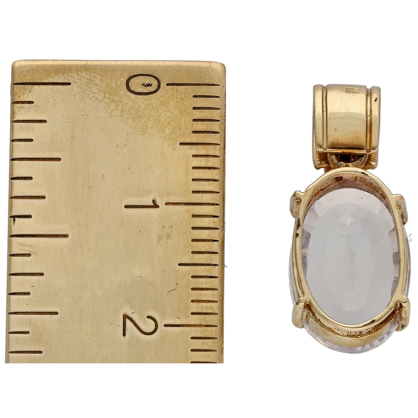 9ct Gold Quartz & Sapphire Dress/Cocktail Pendant