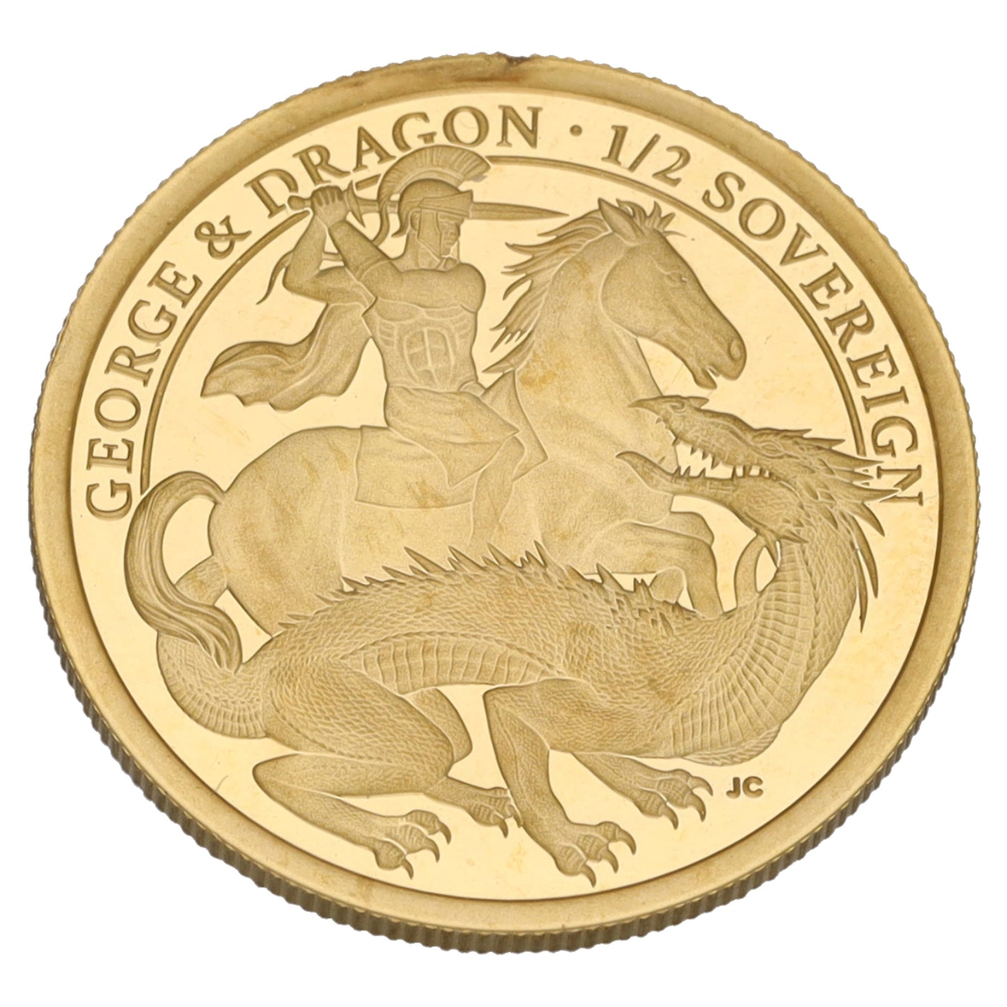 22ct Gold George & Dragon Half Sovereign Coin 2021