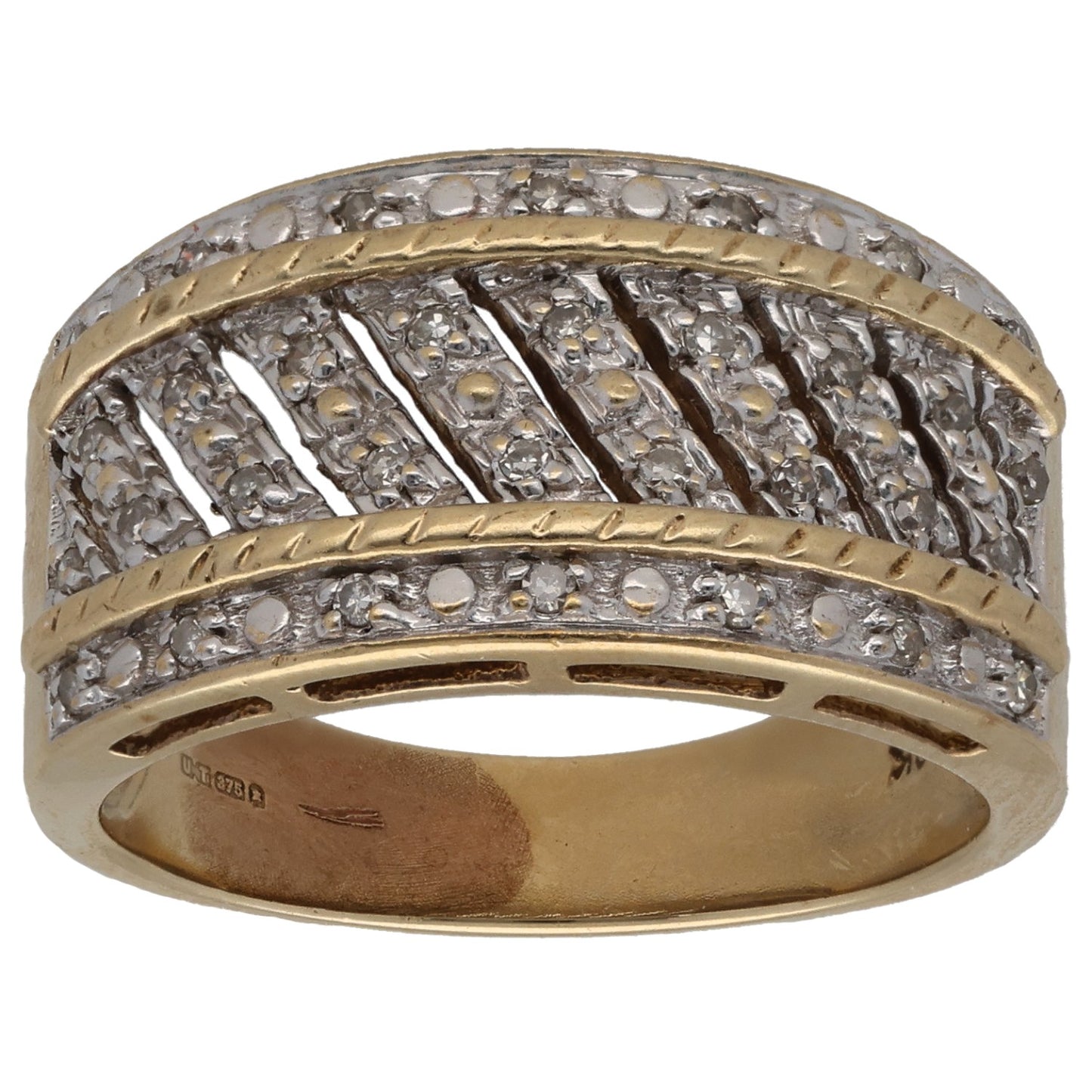 9ct Gold 0.15ct Diamond Alternative Ring Size N