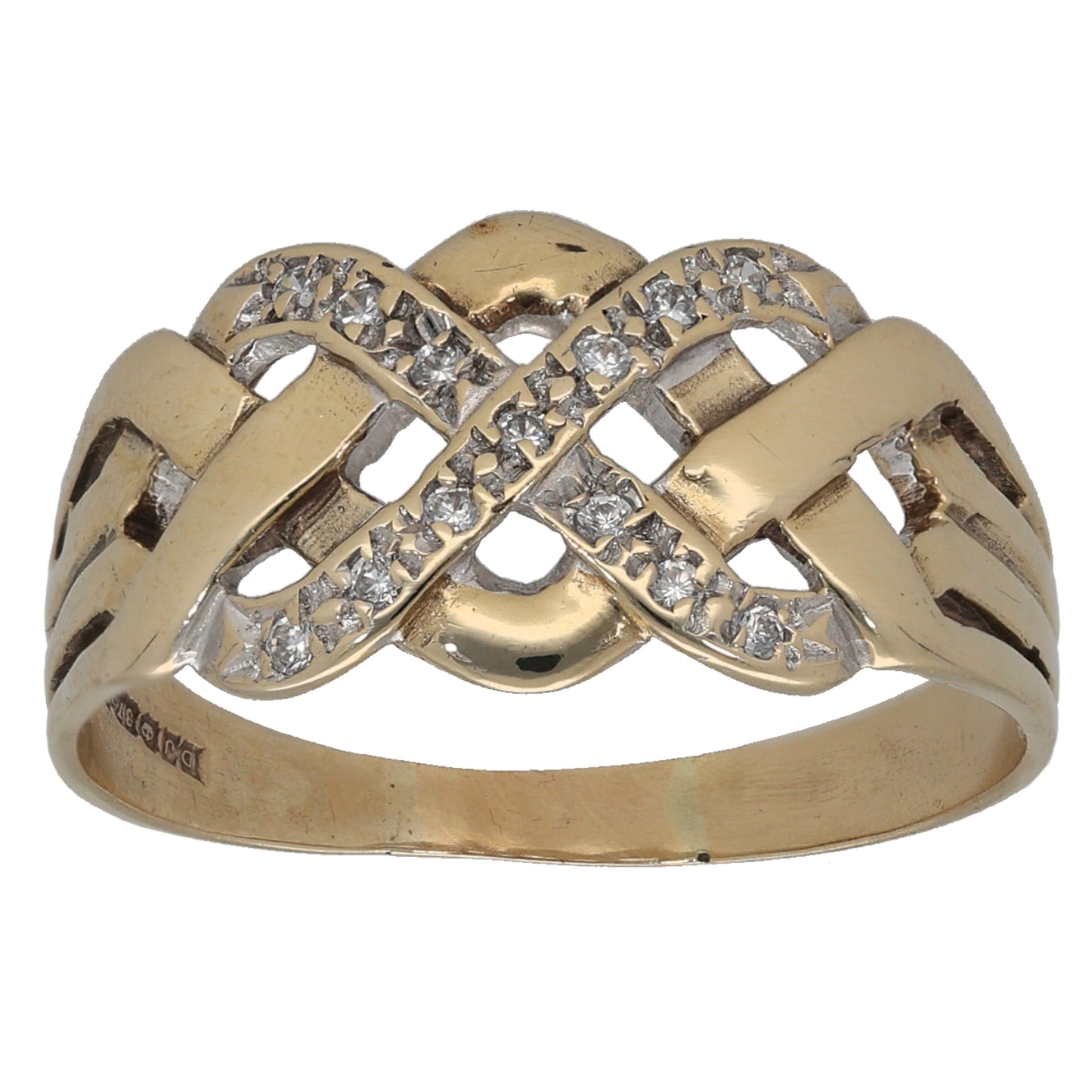 9ct Gold Cubic Zirconia Dress/Cocktail Ring Size U