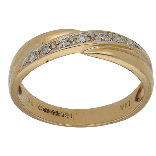 9ct Gold 0.07ct Diamond Half Eternity Ring Size M