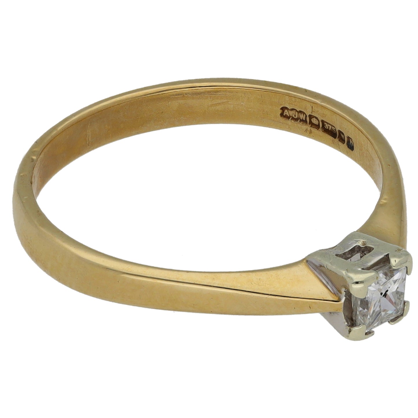 9ct Gold 0.26ct Diamond Solitaire Ring Size P