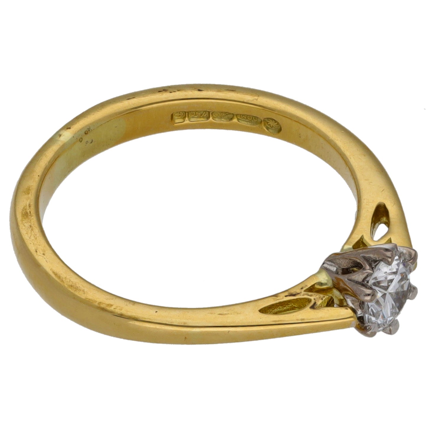 18ct Gold 0.30ct Diamond Solitaire Ring Size K