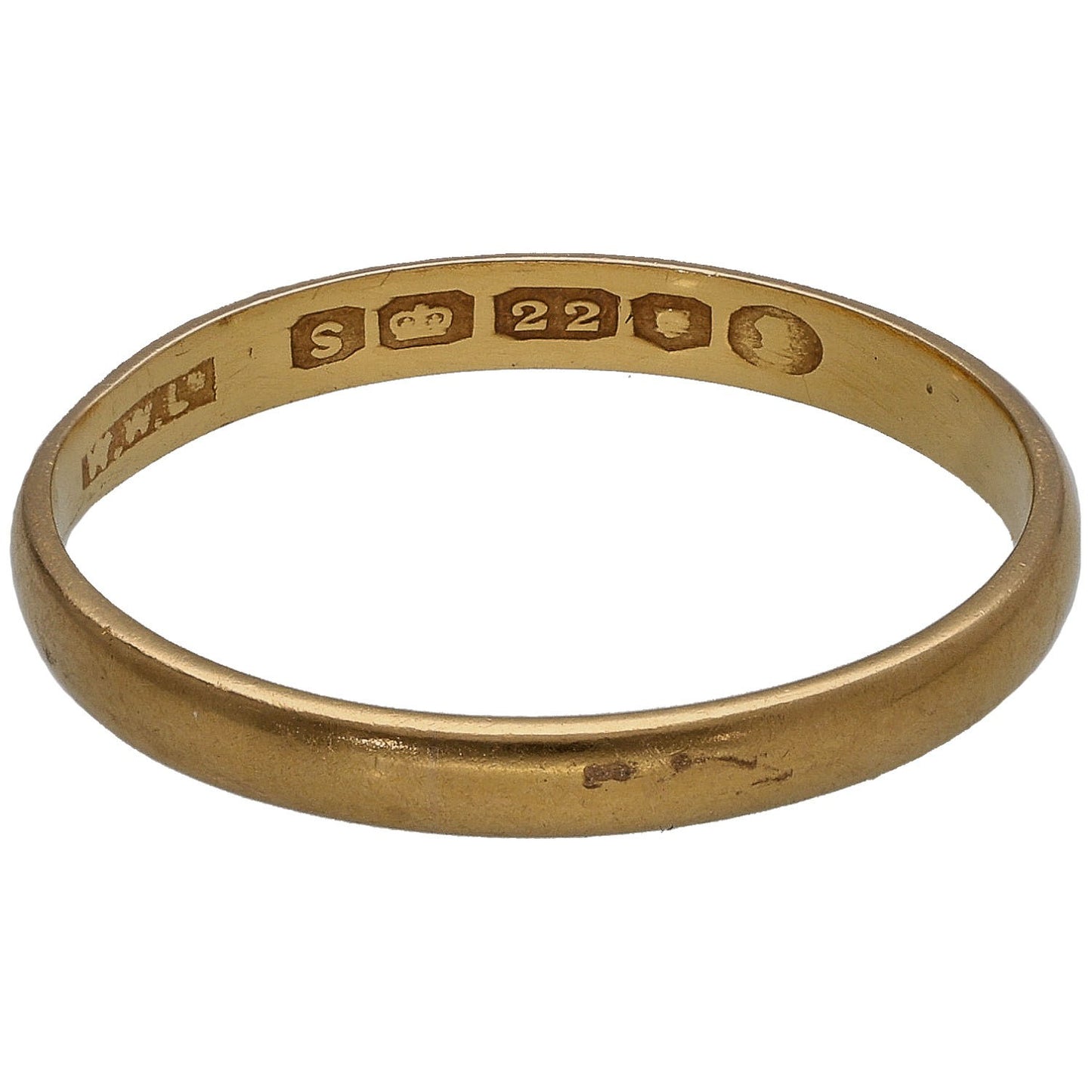 22ct Gold Plain Wedding Ring Size P