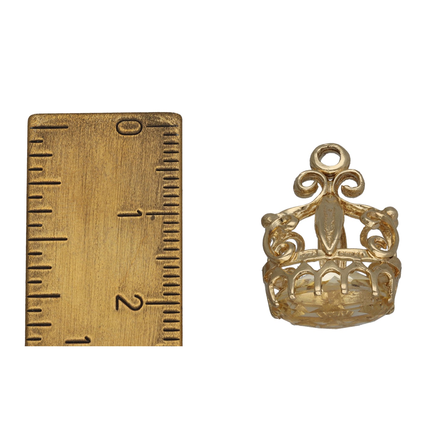 9ct Gold Citrine Single Stone Pendant