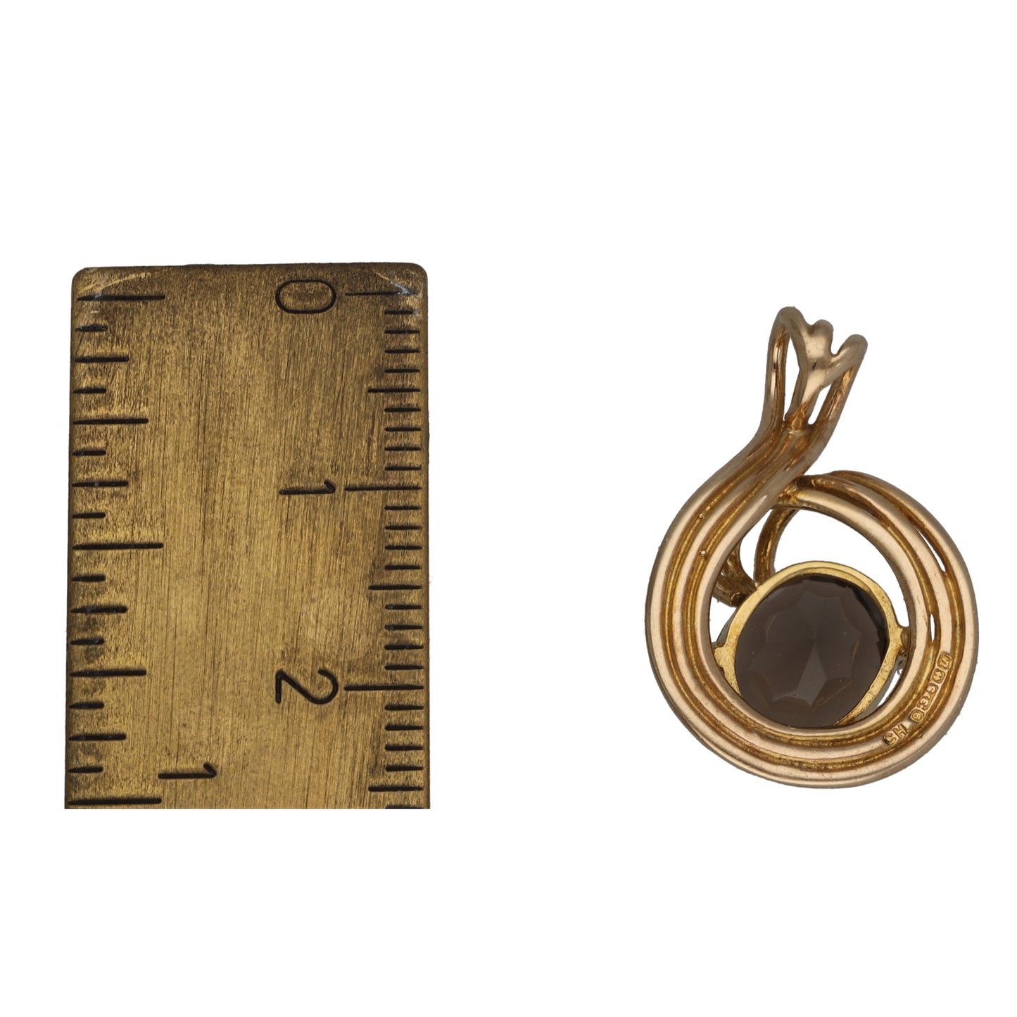 9ct Gold Smoky Quartz Single Stone Pendant
