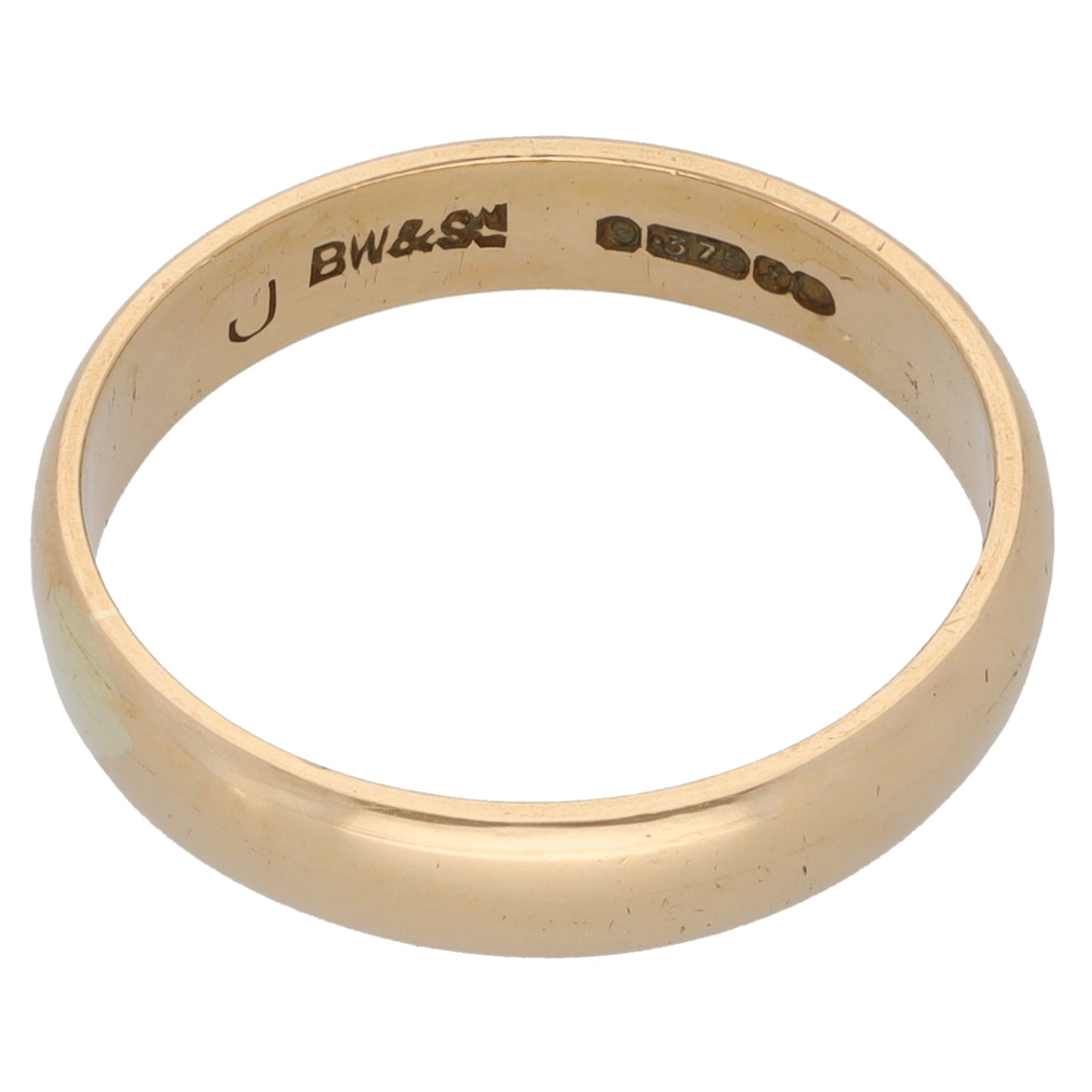 9ct Gold Plain Wedding Ring Size L